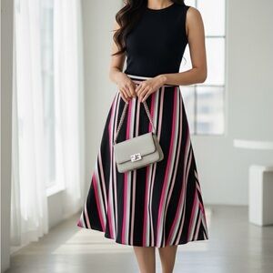 Express Multicolor Striped Skirt